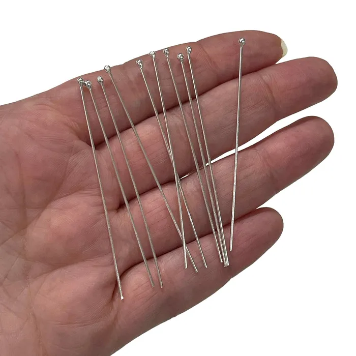 Rings Peppy Beads Sterling Silver Ball Point Head Pins 925 Sterling Silver Head Pins 60mmx06mm 10 pcs in a pack