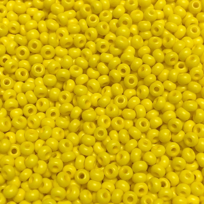 Rings Preciosa Seed Beads 60 RocaillesRound Hole100 Gr16A86 Yellow Intensive Dyed Chalkwhite Peppy Beads