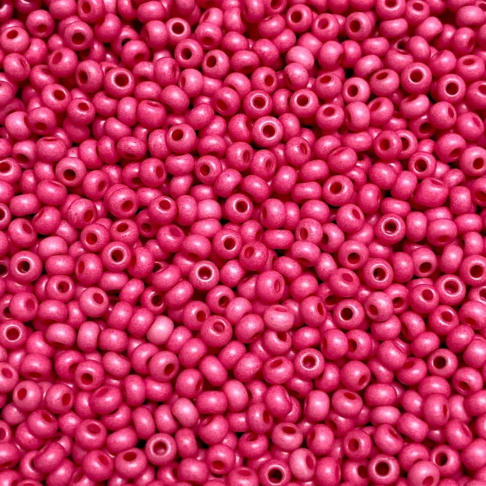 Rings Preciosa Seed Beads 80 RocaillesRound Hole100 Gr16A77 Pink Intensive Dyed Chalkwhite Peppy Beads