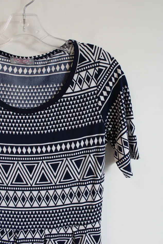 Rings Pretty Young Thing Pretty Young Thing Navy White Triangle Patterned Dress M