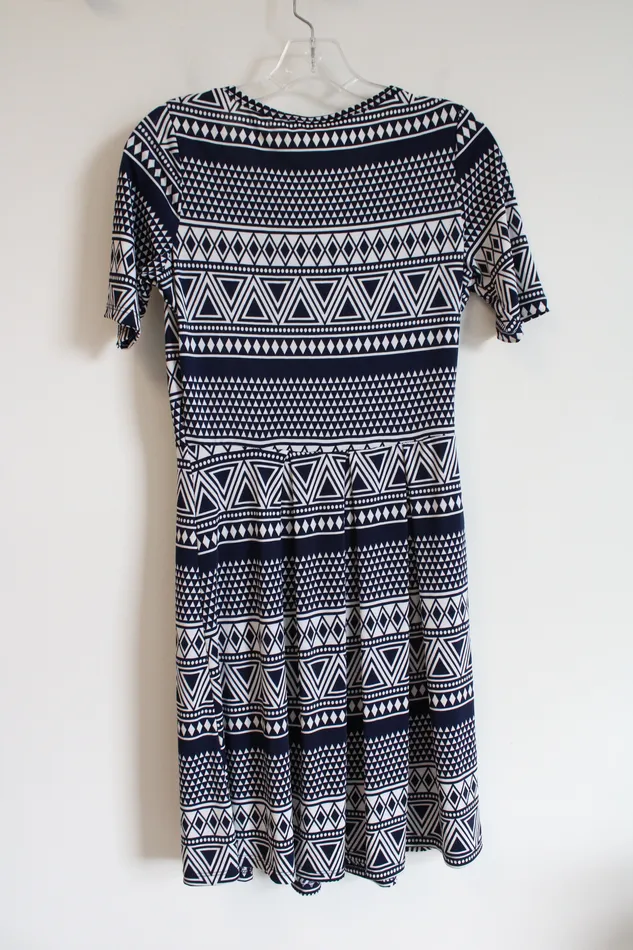 Rings Pretty Young Thing Pretty Young Thing Navy White Triangle Patterned Dress M