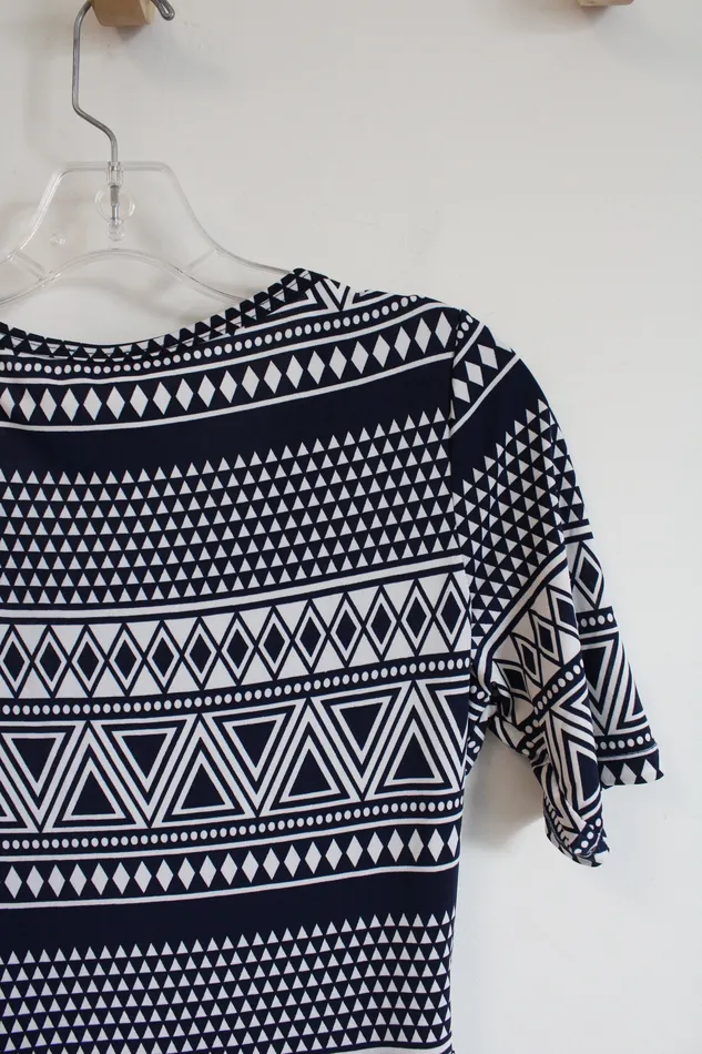 Rings Pretty Young Thing Pretty Young Thing Navy White Triangle Patterned Dress M