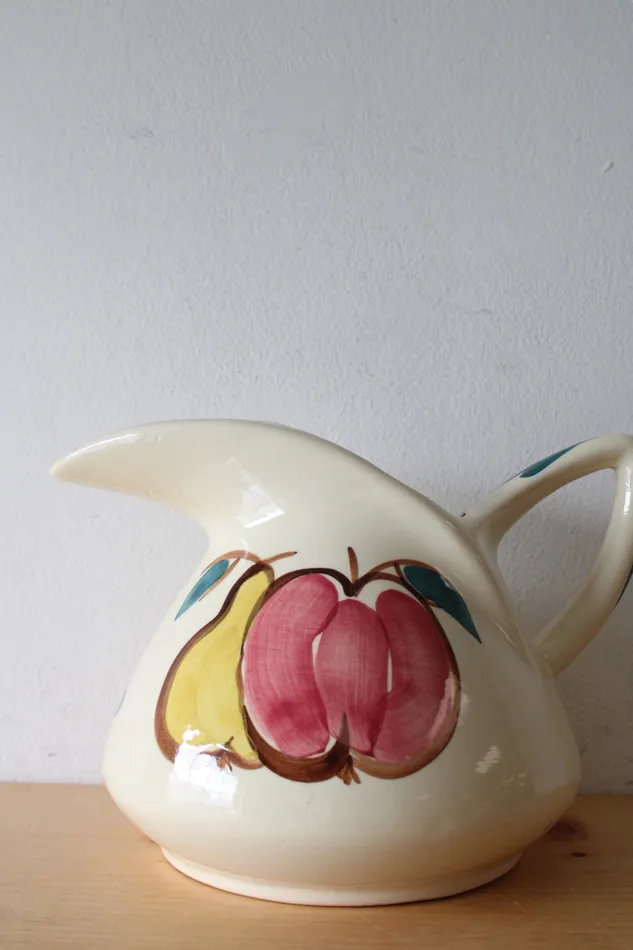 Rings Purinton Pottery Hand Painted Fruit Design Ceramic Pitcher Purinton Pottery