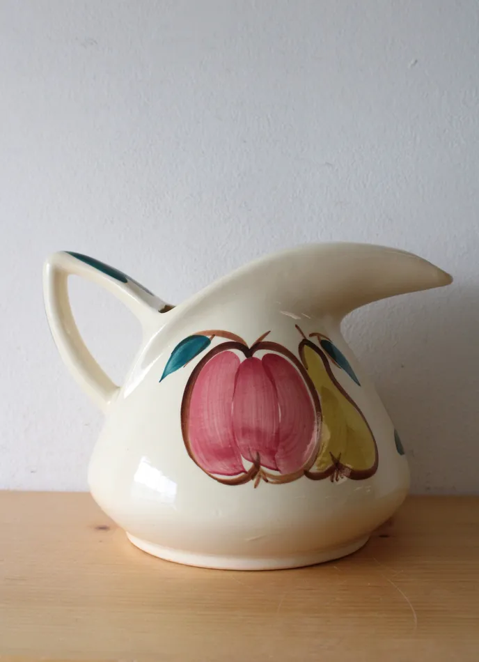 Rings Purinton Pottery Hand Painted Fruit Design Ceramic Pitcher Purinton Pottery