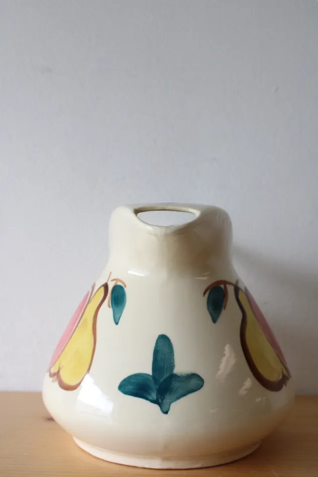 Rings Purinton Pottery Hand Painted Fruit Design Ceramic Pitcher Purinton Pottery