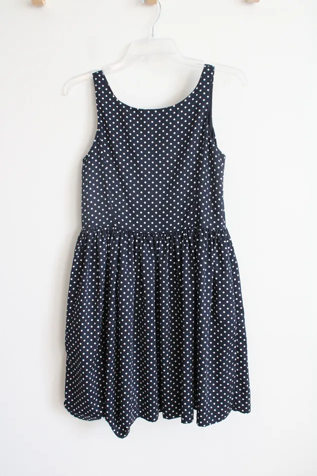 Rings Ralph Lauren Polo Ralpho Lauren Navy White Polka Dot Dress Youth 16