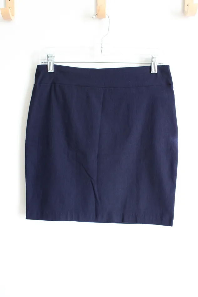 Rings Rekucci Rekucci Navy Blue Stretch Mini Skirt M