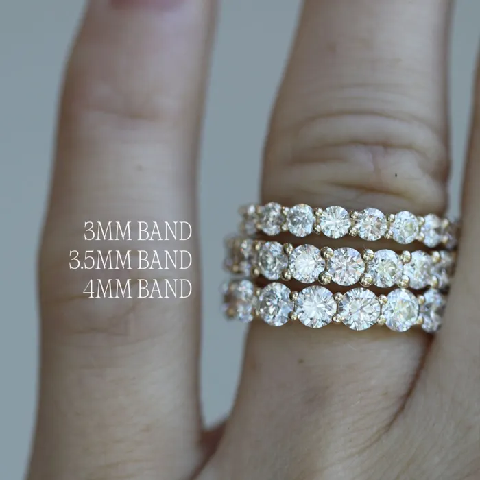 Rings Round Cut Lab Grown Diamond Band HalfEternity Consider Bridal