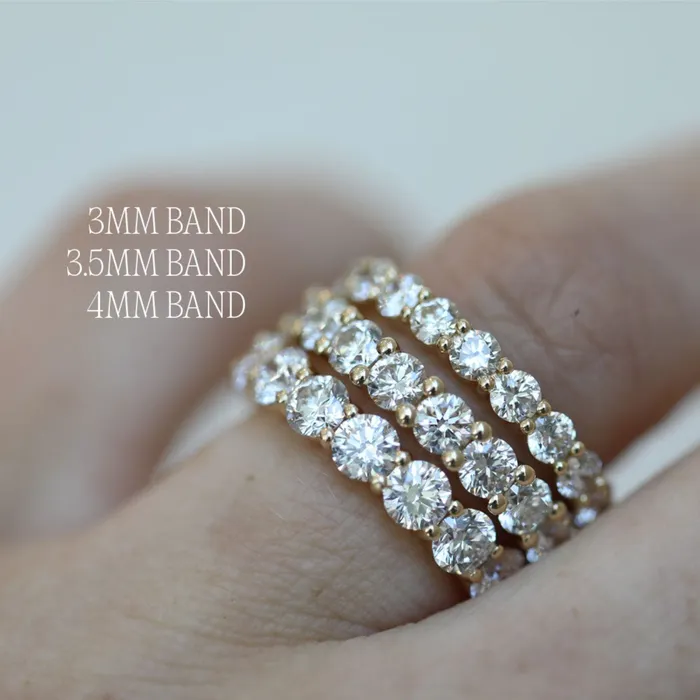 Rings Round Cut Lab Grown Diamond Band HalfEternity Consider Bridal