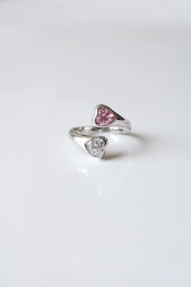 Rings Silver Clear Pink Crystal Heart Wrap Around Ring Size 8 Jubilee Thrift Rings Silver Clear Pink Crystal Heart Wrap Around Ring Size 8 Jubilee Thrift