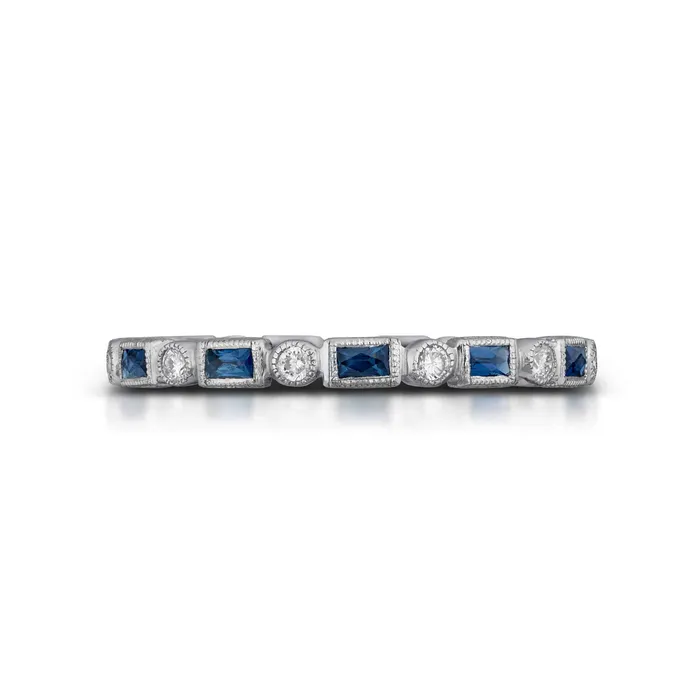Rings Stephen Silver 043 Carat Blue Sapphire and Diamond Eternity Band