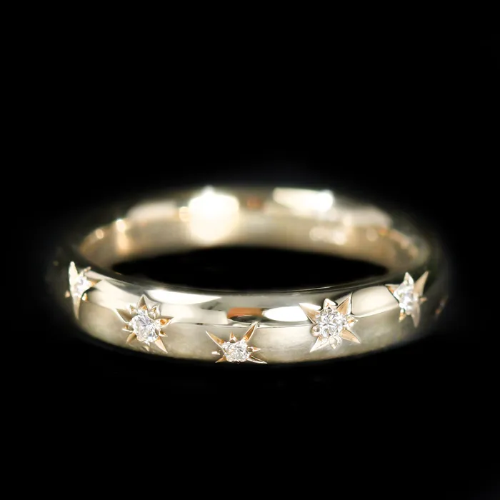 Rings Stuller 14K Yellow Gold 013 CTW Diamond Star Scatter Band
