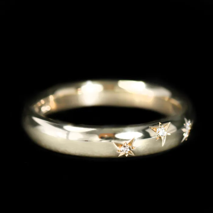 Rings Stuller 14K Yellow Gold 013 CTW Diamond Star Scatter Band