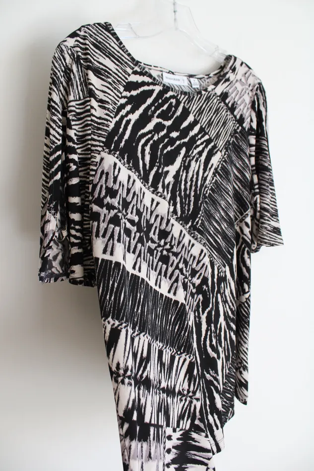 Rings Susan Graver Black Tan Pattered Top M Susan Graver