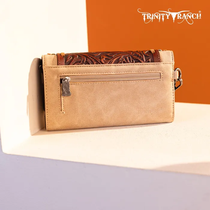 Rings TRINITY RANCH Trinity Ranch Floral Tooled Collection Wallet Tan