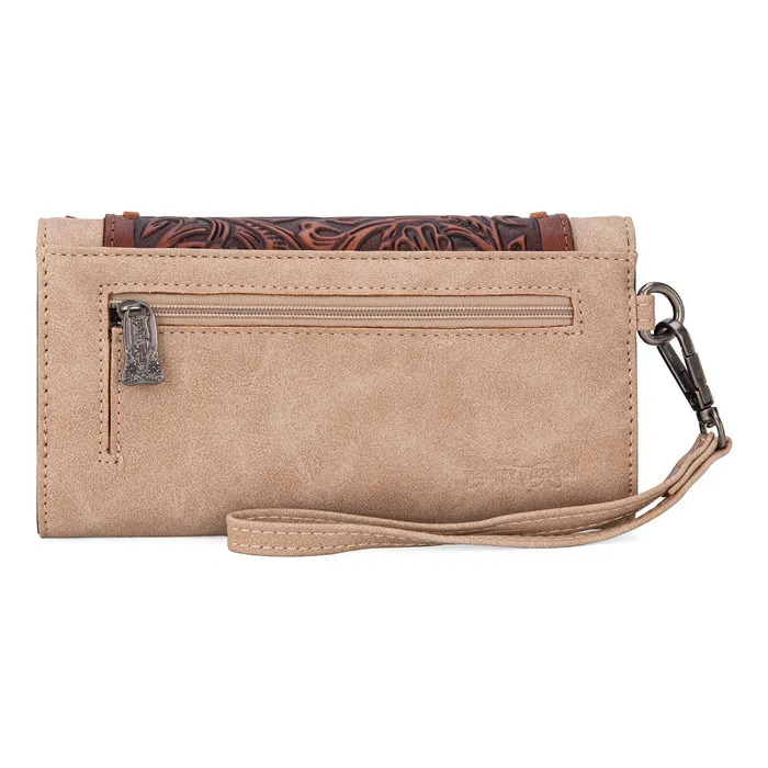 Rings TRINITY RANCH Trinity Ranch Floral Tooled Collection Wallet Tan