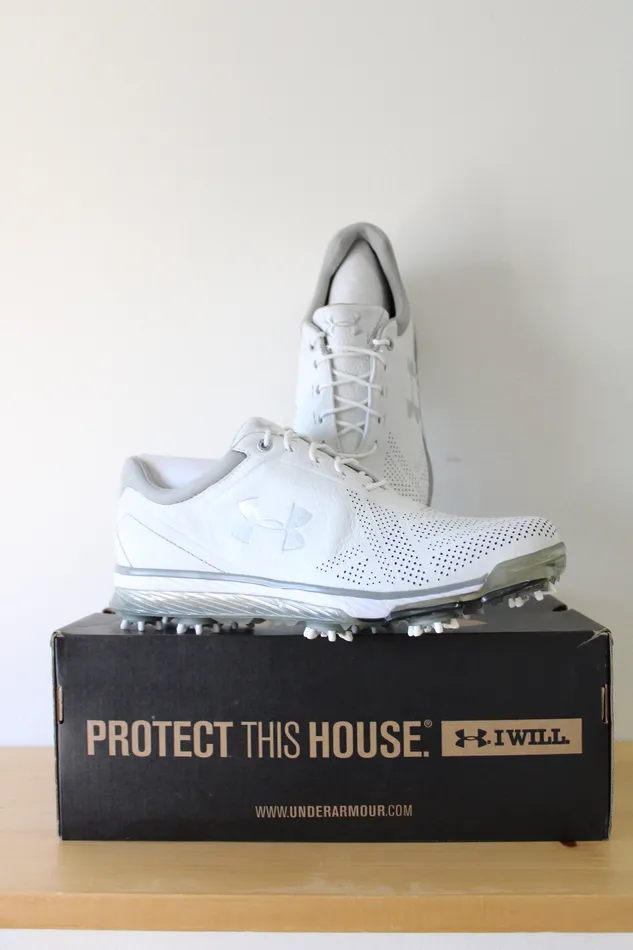 Rings Under Armour NEW Under Armour Team Tempo Tour White Silver Golf Cleat Size 9