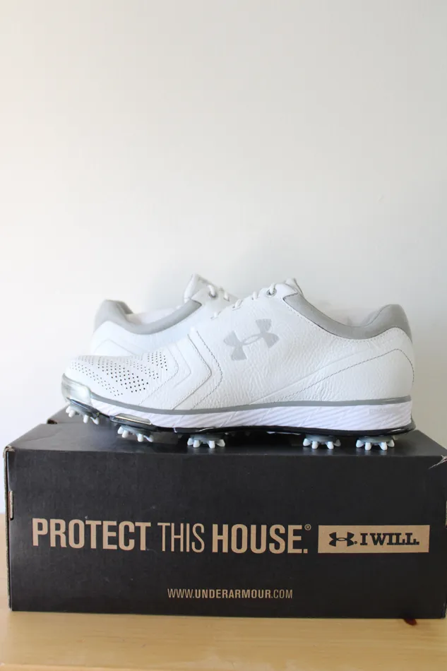 Rings Under Armour NEW Under Armour Team Tempo Tour White Silver Golf Cleat Size 9