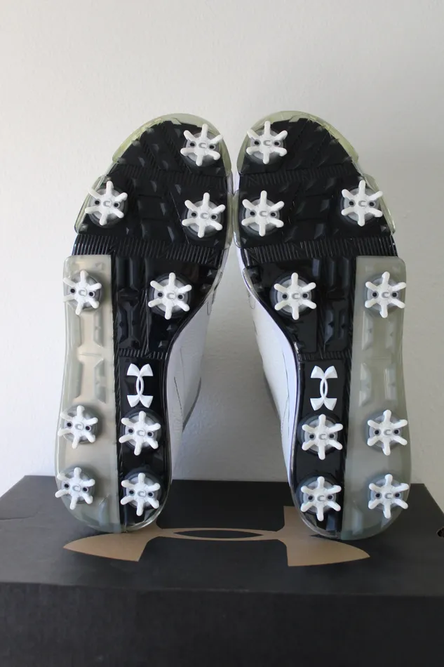 Rings Under Armour NEW Under Armour Team Tempo Tour White Silver Golf Cleat Size 9