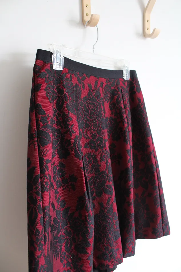 Rings White House Black Market Red Black Lace Skirt 8 White House Black Market
