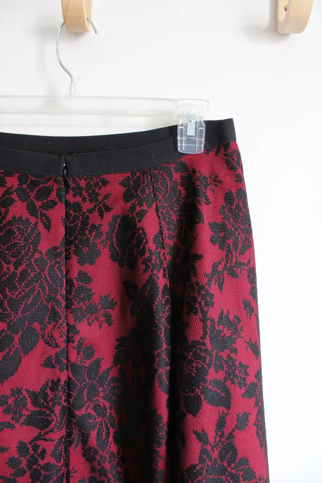 Rings White House Black Market Red Black Lace Skirt 8 White House Black Market