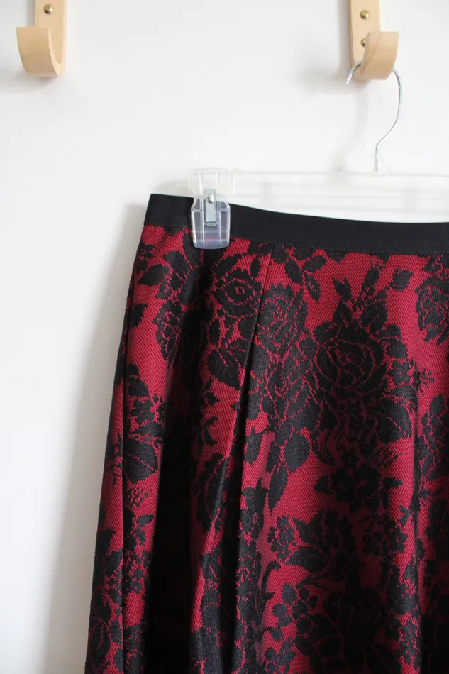 Rings White House Black Market Red Black Lace Skirt 8 White House Black Market