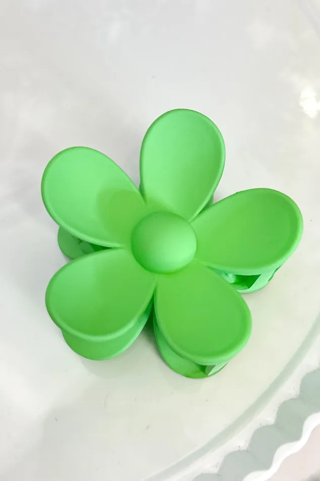 Rings Zenana Daisy Flower Claw Clip Green