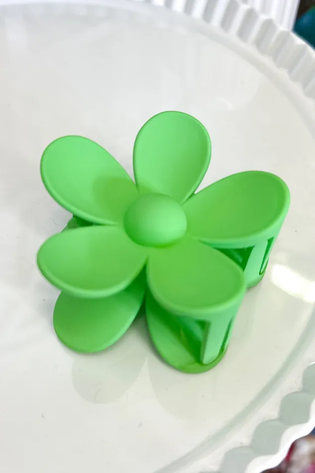 Rings Zenana Daisy Flower Claw Clip Green