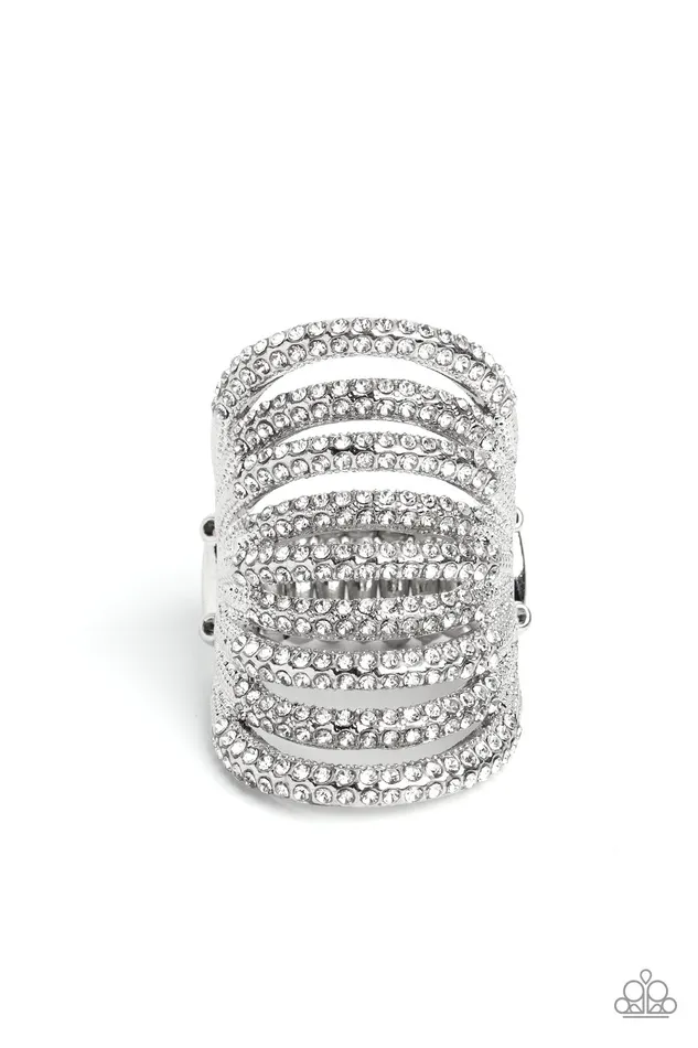 Rippling Rarity White Paparazzi Accessories Rings
