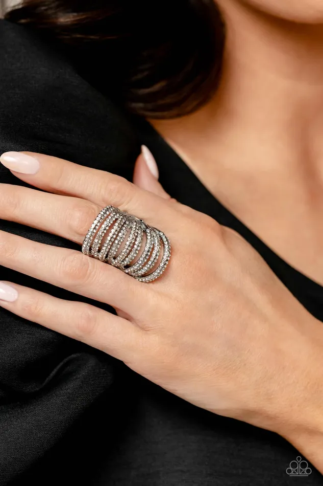Rippling Rarity White Paparazzi Accessories Rings