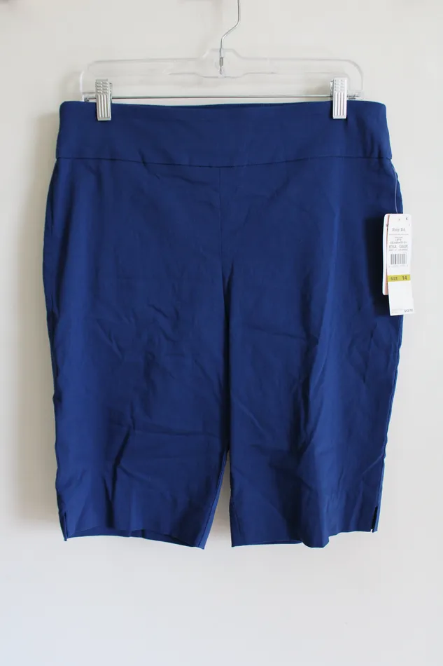 Ruby Rd NEW Ruby Rd Indigo Blue Stretch Short 14 Rings