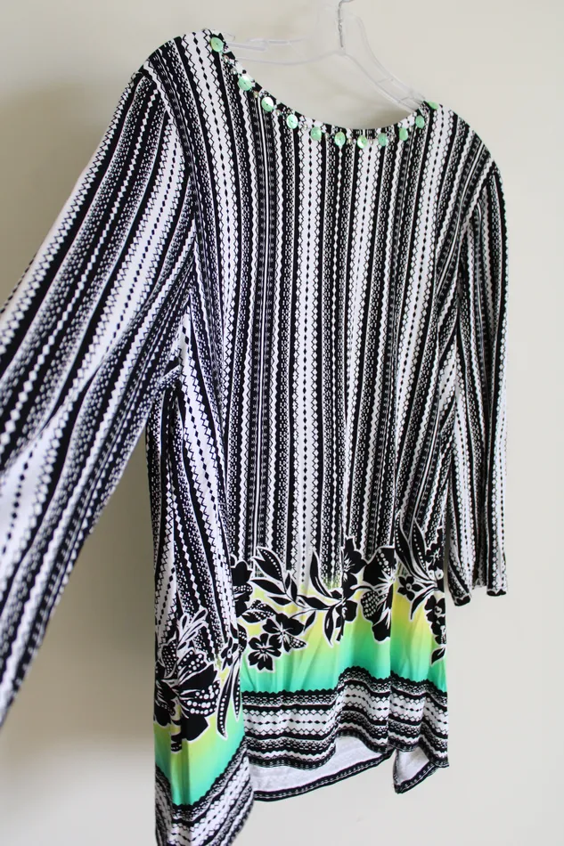 Ruby Rd Rings Ruby Rd Black Patterned Top L
