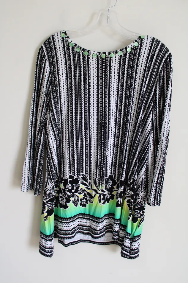 Ruby Rd Rings Ruby Rd Black Patterned Top L