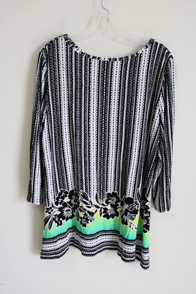 Ruby Rd Rings Ruby Rd Black Patterned Top L