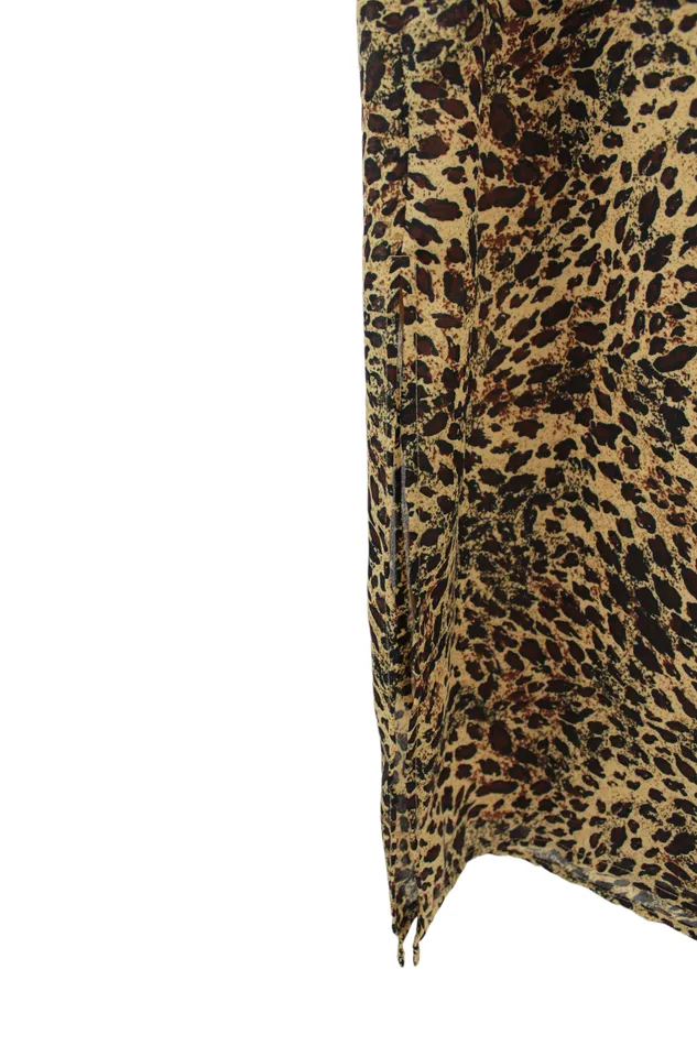 Sag Harbor Sag Harbor Leopard Print Chiffon Dress Top Set 12 Earrings