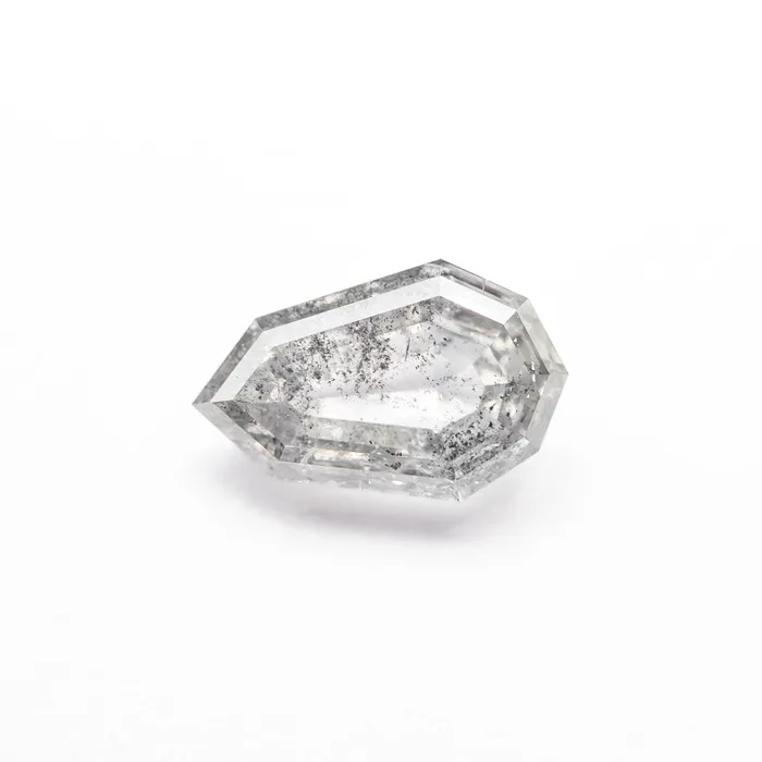 Salt and Pepper Step Cut Diamond 094ct Shield Misfit Diamonds Rings