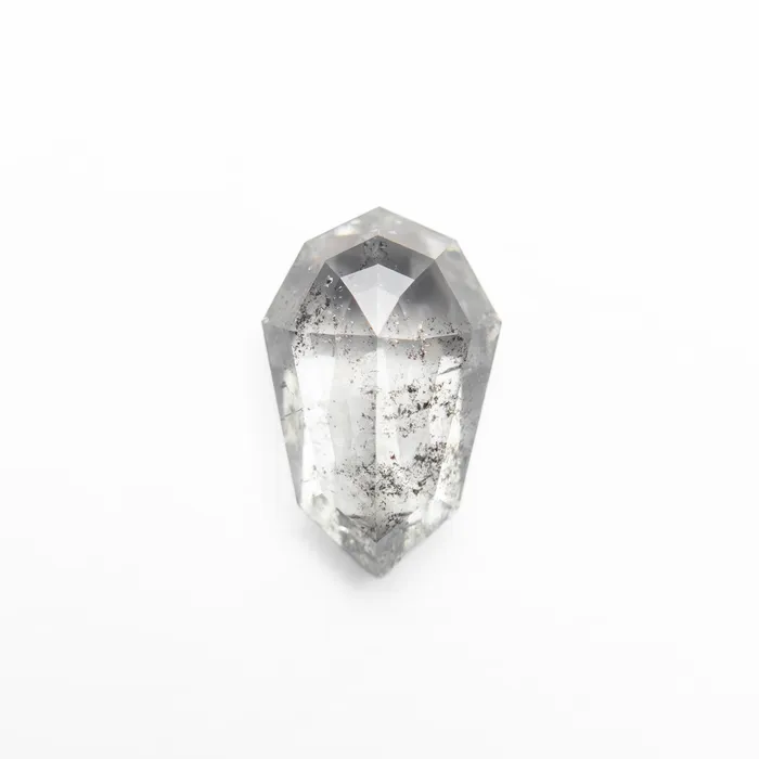 Salt and Pepper Step Cut Diamond 094ct Shield Misfit Diamonds Rings
