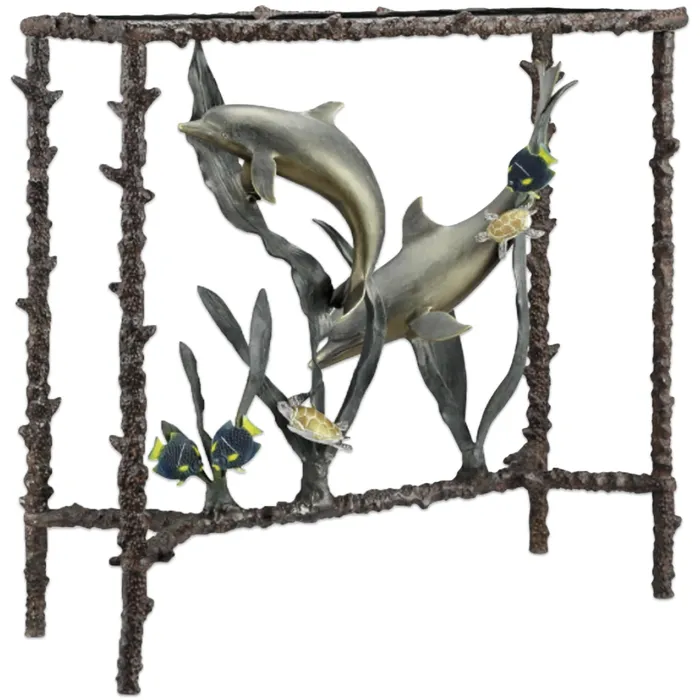 SANPACIFICINTL Earrings Dolphin Duo Home or Office Lobby Table 33 x 34 x 15 SANPACIFICINTL Earrings Dolphin Duo Home or Office Lobby Table 33 x 34 x 15
