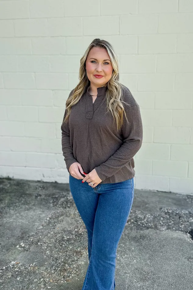 Sew In Love Earrings Briar Waffle Knit Top