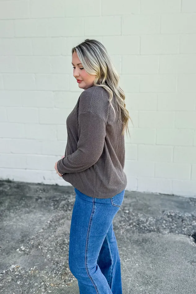 Sew In Love Earrings Briar Waffle Knit Top
