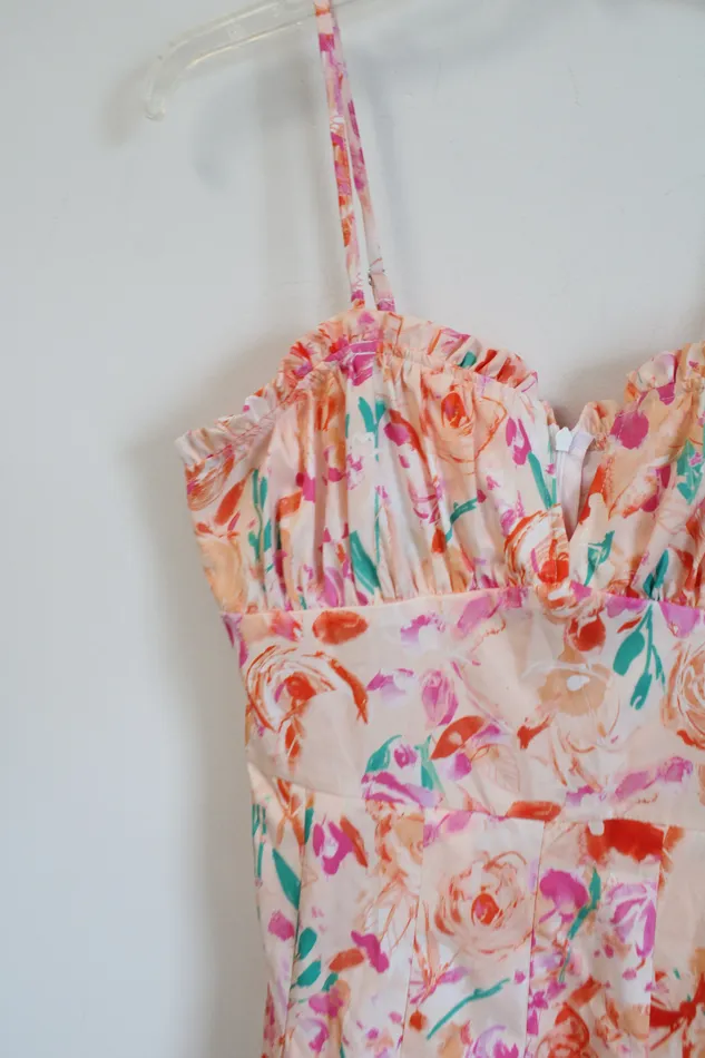 Shein Rings NEW Shein Peach Floral Romper 6