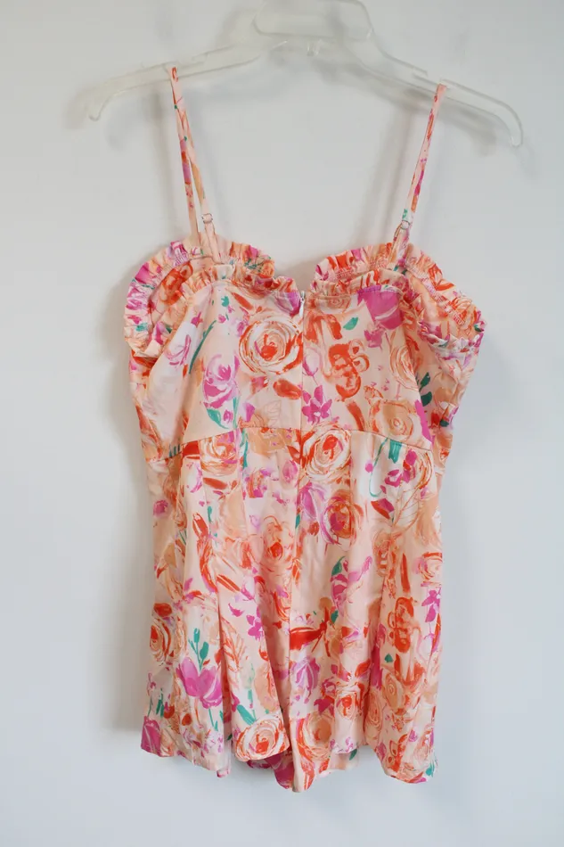Shein Rings NEW Shein Peach Floral Romper 6