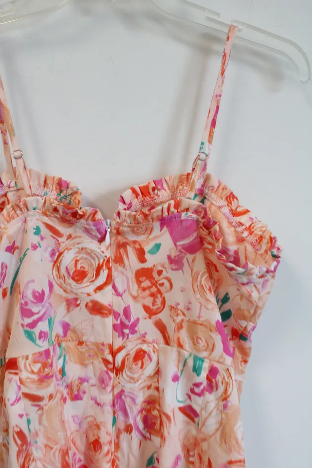 Shein Rings NEW Shein Peach Floral Romper 6