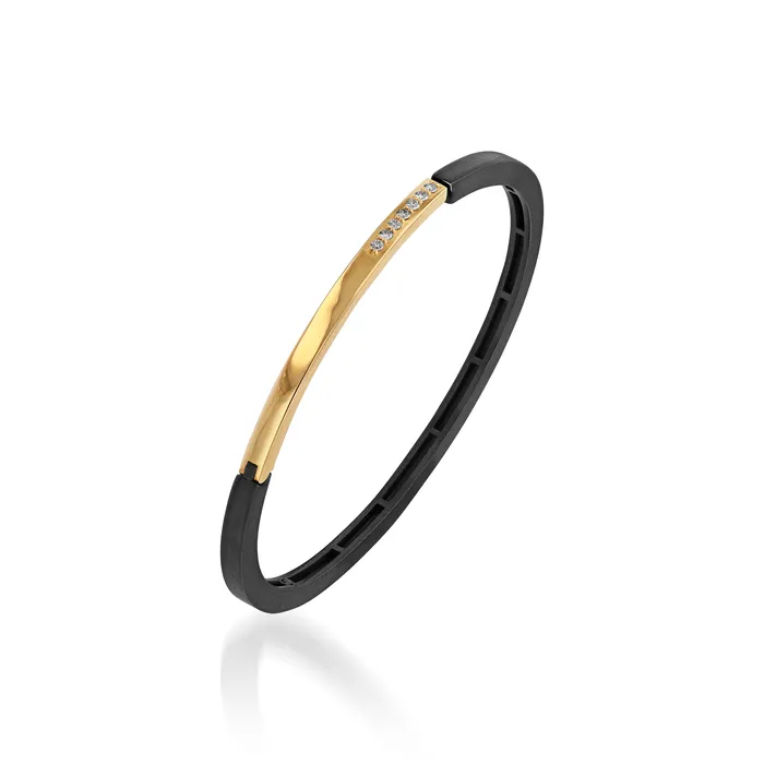 Shop John Atencio Bracelets Duplex Pave Diamond Hinged Cuff Bracelet