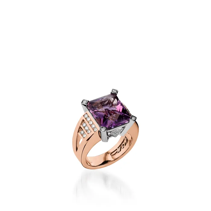 Signature Amethyst and Diamond Ring John Atencio Rings