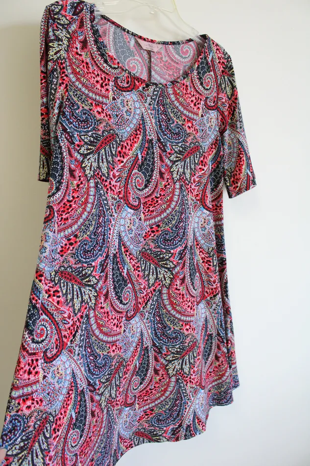 SJS Red Paisley Dress L SJS Earrings