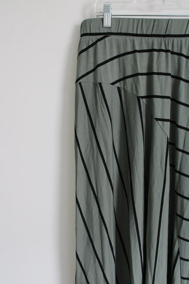 SO Green Black Striped Skirt L SO Rings