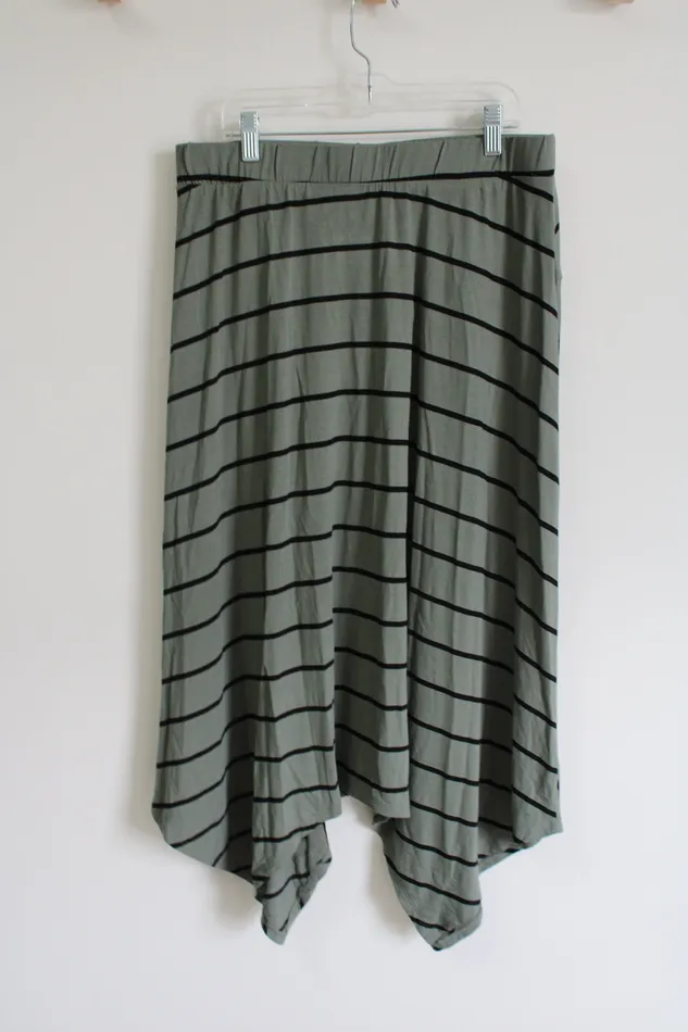 SO Green Black Striped Skirt L SO Rings