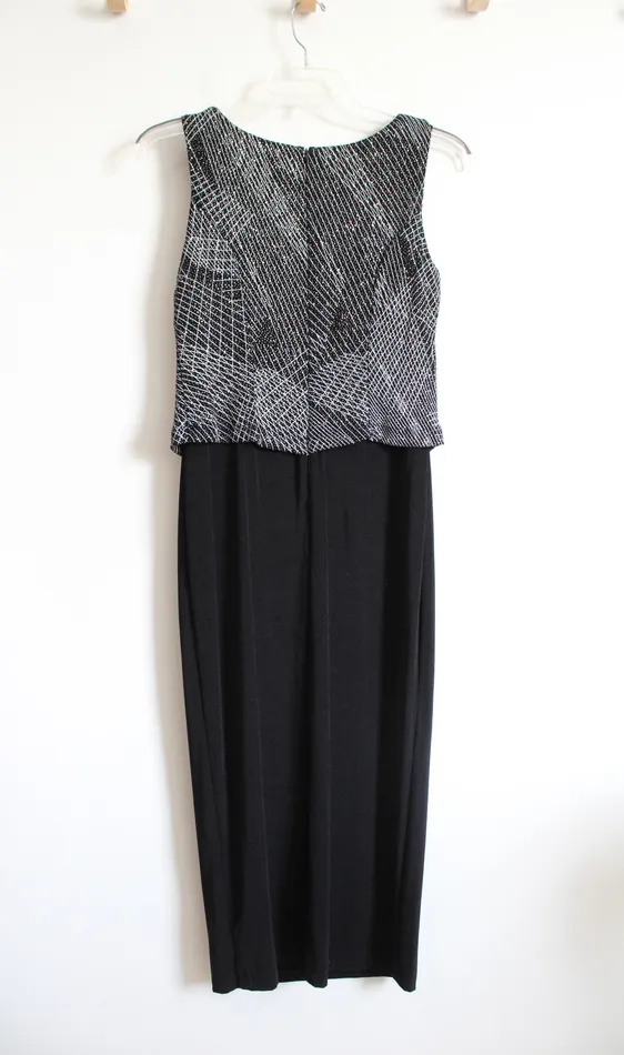Social Circles Black Silver Shimmer Maxi Dress 10 Petite Social Circles Rings