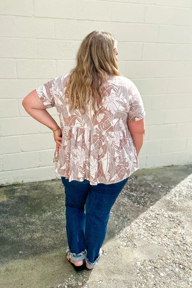 SOL Clothing Earrings RESTOCK Neutral Tropical Babydoll Top